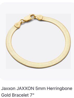 JAXXON 5mm Herringbone Gold Bracelet 7"